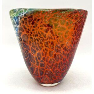 Murano Badash Firestorm Multicolor Hand-blown Vase